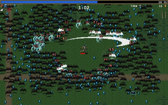 screenshot of vampire survivors gameplay